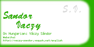 sandor vaczy business card