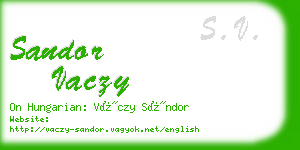 sandor vaczy business card